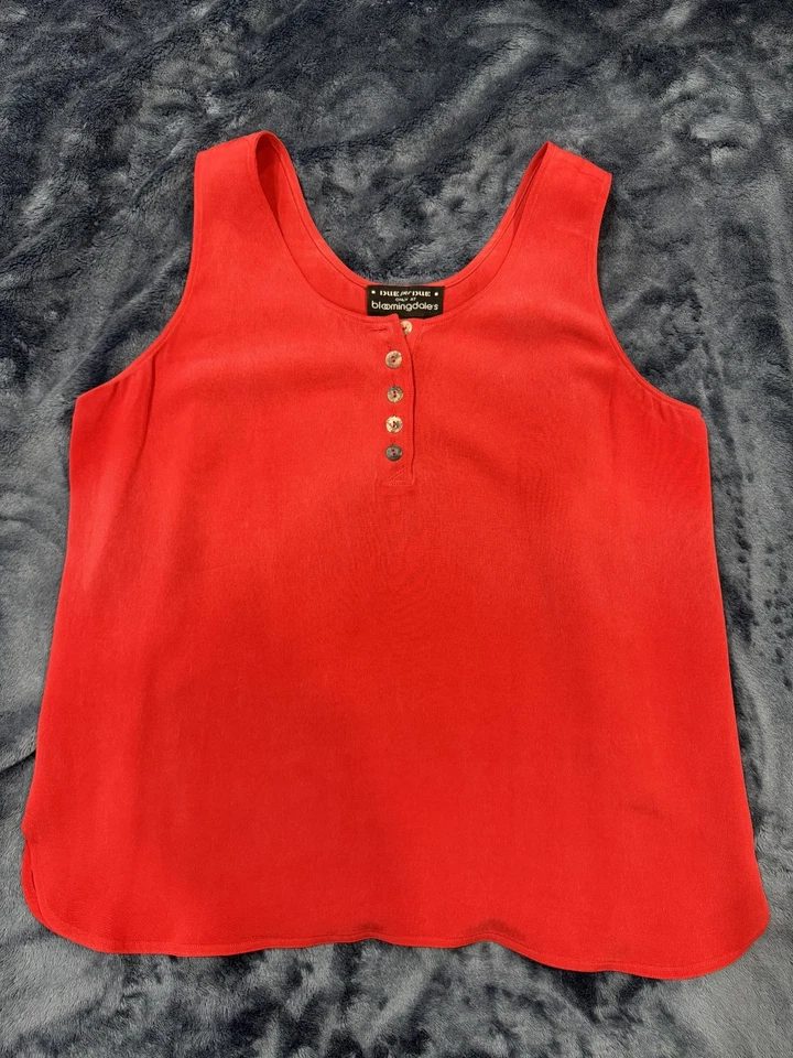 Bloomingdales Due per Due 3 piezas de seda para mujer pantalones cortos 6 traje sin mangas 12 rojo, 12711W24 Foto 4 de 4