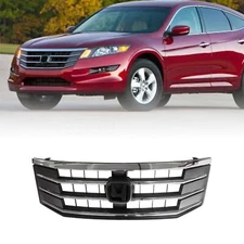 Chrome Front Bumper Upper Mesh Grill Grille For Honda Crosstour 2010-2012 3.5L