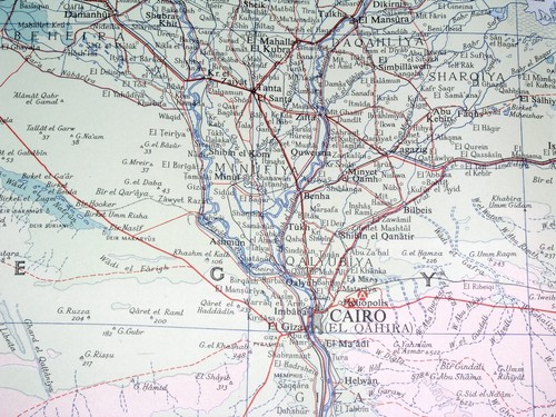 1956 VINTAGE MAP OF EGYPT SINAI SUEZ CANADAL ISRAEL RED SEA CAIRO NILE AFRICA - Picture 3 of 16