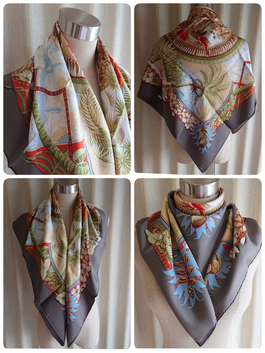 HERMES SCARF　100%SILK　MADE IN FRANC Hermes Scarf Size 90x90cm Silk 100% made in France Never