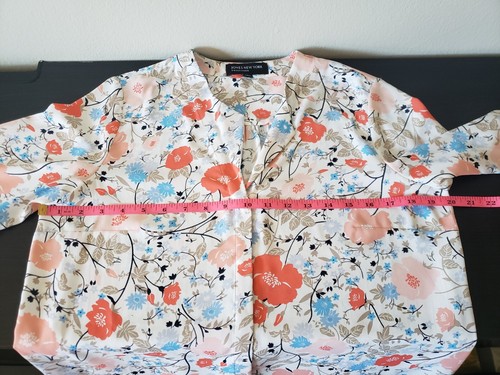 Jones New York Women Sz M Long Sleeve Floral - Picture 6 of 7