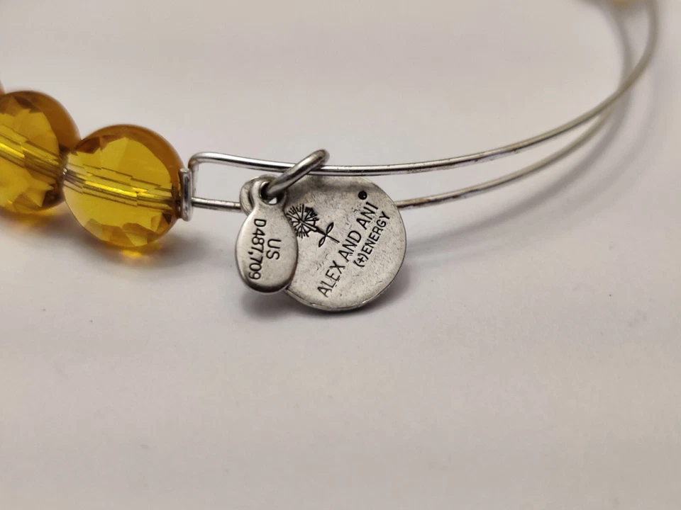 ALEX AND ANI Yellow Topaz Crystal Beaded bracelet  Luxe Shiny Silver - Image 2 of 4