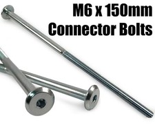 M6 x 150mm Furniture Connector Bolts Flat Head Joint Fixing Unit Bed Cot Desk
