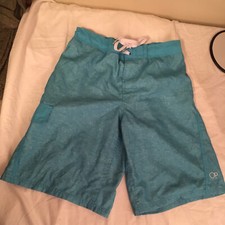 Ocean Pacific OP Mens Board Shorts Swim Trunks Aqua Blue Medium 32-34 Free Ship 