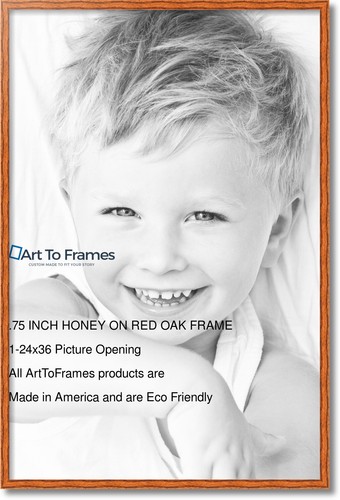ArtToFrames Custom Picture Poster Frame Brown Honey on Red Oak .75" Wide Wood - Picture 5 of 7