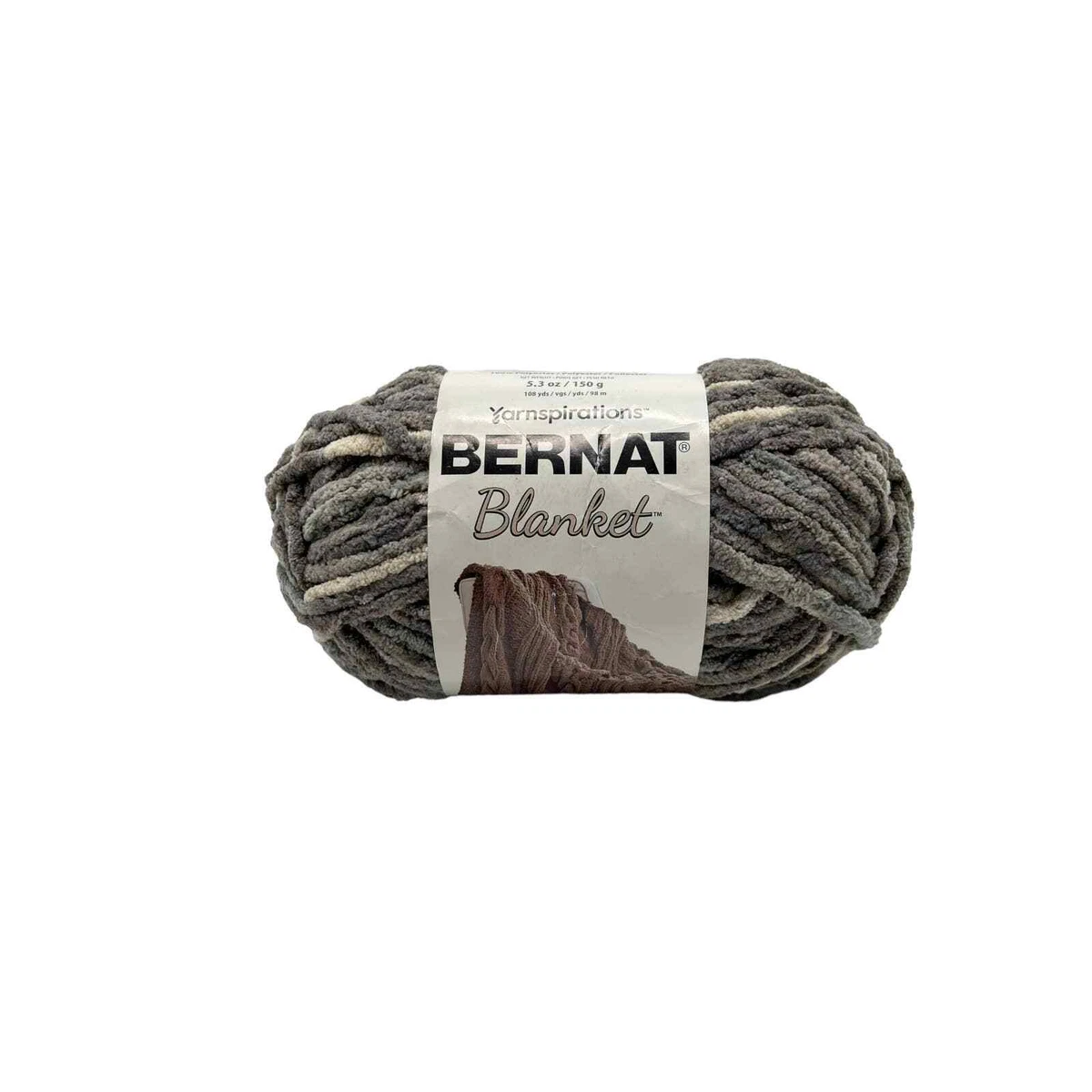 Bernat Yarnspirations Blanket Yarn Color Silver Steel Super Bulky 5.3 Oz.