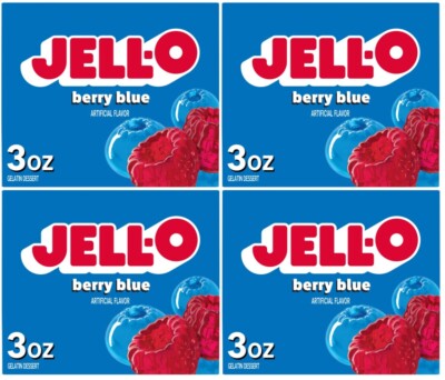 JELL-O Berry Blue Gelatin Dessert Powder Mix 3 oz (4 Boxes) | eBay