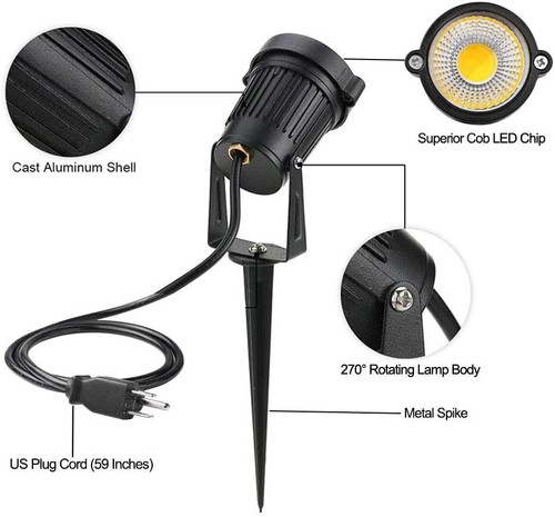 3000K LED Landscape Lights 5W 10W Garden Yard Spotlights Outdoor Lawn Lamps IP65 - Picture 7 of 20
