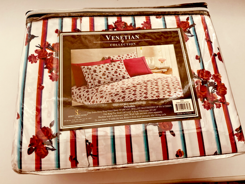 Spirit Linen Venetian 6-Piece King Sheet Set – Deep Pocket to 16" – New Sealed - Picture 2 of 3