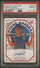 2023 Onyx Vintage AUTO Blue Ink SAMUEL MUNOZ Los Angeles Dodgers PSA 8