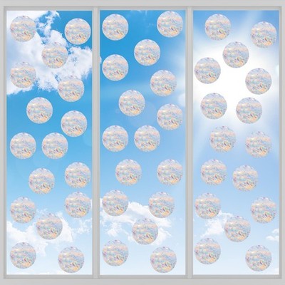 90 Pcs Circle Window Decals to Prevent Bird Strikes - Anti-Collision Window S...