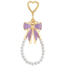Bow and Pearl Bag Charms for Girls, Cute Girly Keychain Purse Charms for Hand...
