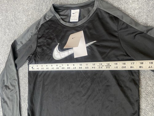 NIKE Dri-Fit Youth Boys Black Long Sleeve Training Shirt Swoosh Size XL NWT - Picture 6 of 7