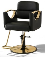 New Black Gold Heavy Duty Hydraulic Barber Chair Salon Spa Beauty 360 Styling