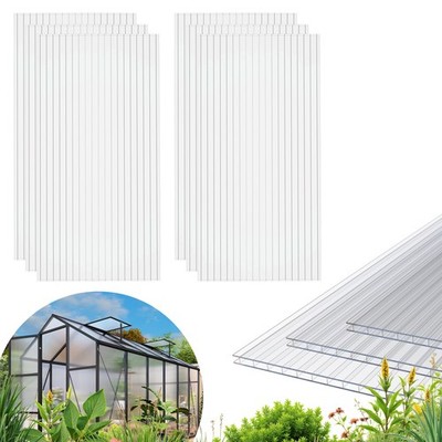 5 x 2FT Twin-Wall Polycarbonate Panels 6PK   High Light & All-Weather Insulated