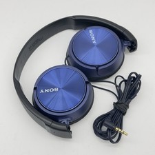 Sony On-Ear Wired Headphones Blue Adj Headband Mic for Smartphones TESTED GUC