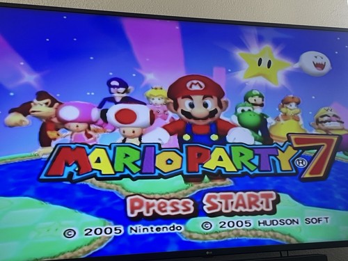 Console Nintendo GameCube viola indaco DOL-001 sistema di gioco con Mario Party 7 - Foto 4 di 16