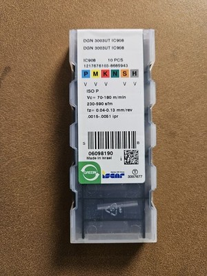 New ISCAR DGN 3003UT IC908 Cut-Off & Grooving Inserts (14 Boxes Available)