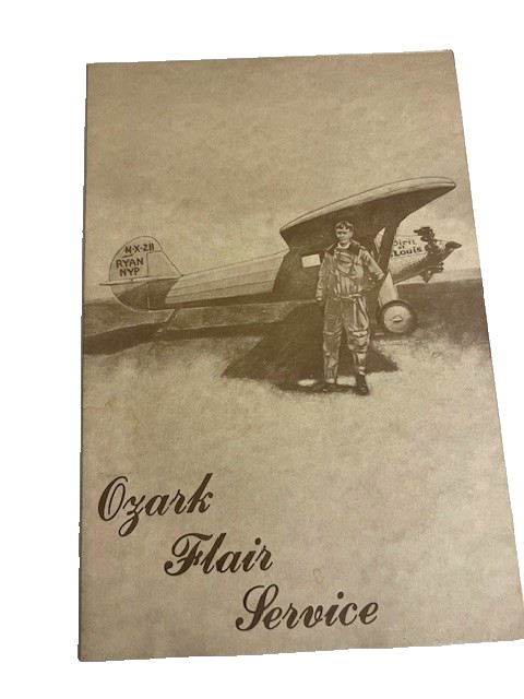 VINTAGE OZARK AIR LINES CHARLES LINDBERGH SOUVENIR MENU NO.11-77 - #1122