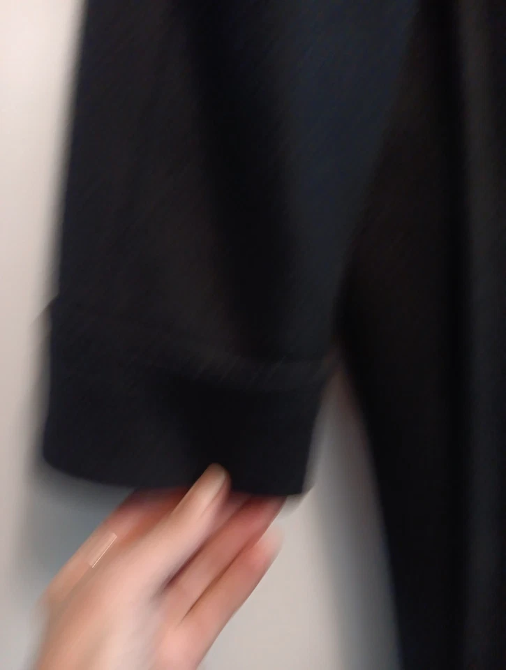 Vintage Jofeld by Forstmann Wool Blend Pleated Trench Coat Black Size 18W Double - Image 4 of 4