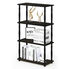 Turn-N-Tube 4-Tier Multipurpose Shelf 4-Tier Classic Tube Espresso/Black