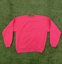 Vtg 90s Tultex Blank Red Crewneck Sweatshirt Men's Large Made In USA