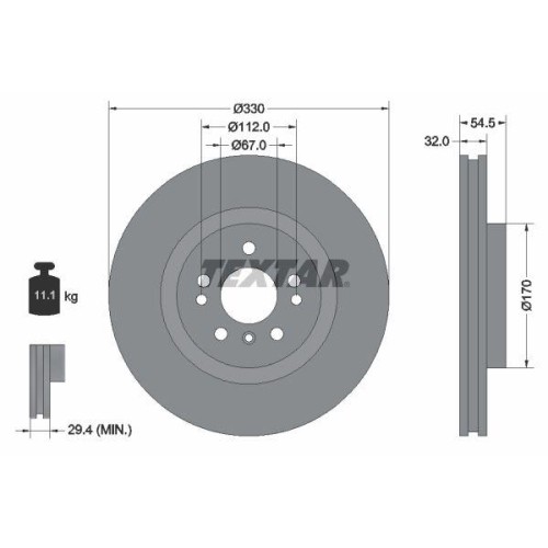 Textar 92260405 Bremsscheibe Vorderachse FüR Mercedes Benz Mercedes Benz-image