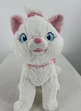 Disney Store Cat MARIE Aristocats Plush Sitting White 12  Cat Kitten Pink Bow
