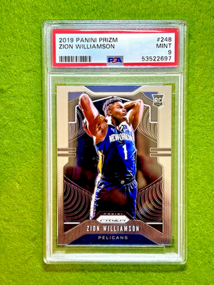 zion williamson graded rookie card 2019-20 Hoops Premium Stock Ink Shimmer #6 SSP Basketball Guy after graded card features an action shot of the New Orleans Pelicans star Zion Williamson New Orleans Pelicans
