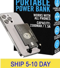 AquaVault ChargeCard – Ultra Slim Emergency Power Bank (2300mAh) – Fits in Walle