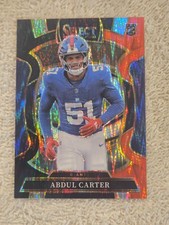 2025 Panini Select - Concourse Abdul Carter #95 Black & Red Shock Prizm (RC)