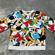 Disney Mickey Mouse and friends graphic all over print crewneck sweatshirt XL