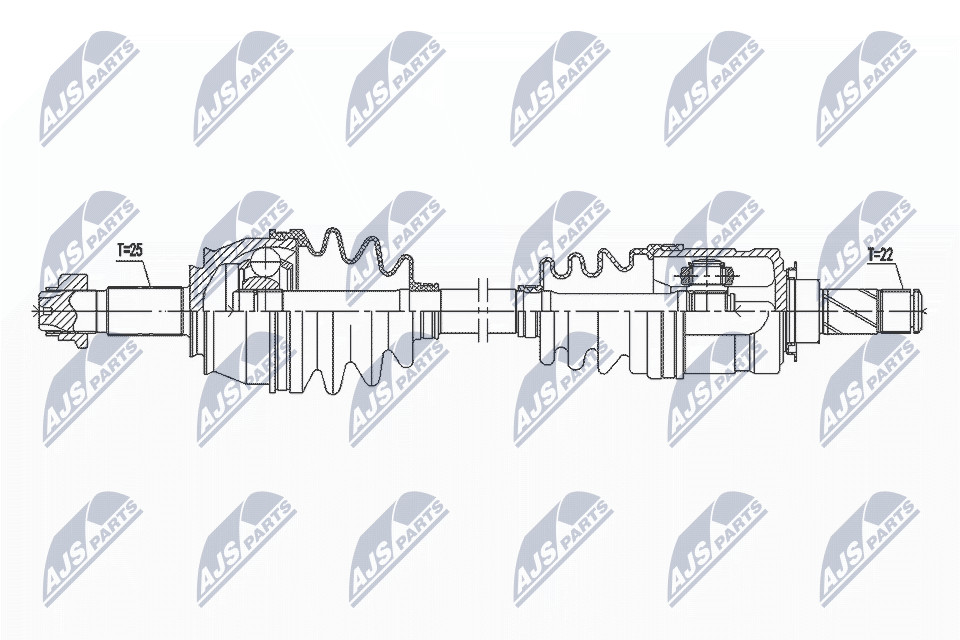 NTY OE NPW-PL-097 Drive Shaft for OPEL,VAUXHALL