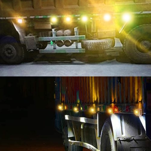 20PCS 9 LED Sealed Side Marker Clearance Light For Truck Trailer Lorry Amber Red - Picture 12 of 43
