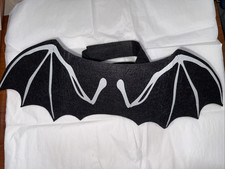 Halloween Dog/Cat Costume Bat Wings Black Skeleton Bones 21-Inch with Straps