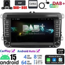 DAB+ Android15 Autoradio Carplay GPS Für VW GOLF 5 6 Plus Polo Passat Touran KAM