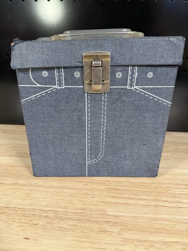 Vtg 1960's Platter-Pak Blue Checkers 45 Record Case (No. 704 Blue Jeans) - Picture 2 of 13