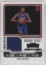 2023-24 Panini Contenders Rookie Ticket Swatches Kobe Brown #RTS-BRN 19n6