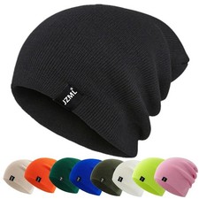 Men's Womens Knit Baggy Beanie Winter Warm Cashmere Hat Ski Slouchy Thick Cap US