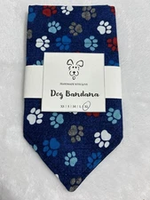Dog Bandana, Triangle Paw Print Multicolor Pet Scarf XL, New