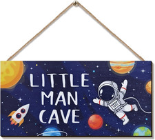 - Little Man Cave Sign Space Boys Room Decor, Astronaut Theme Bedroom Nursery De