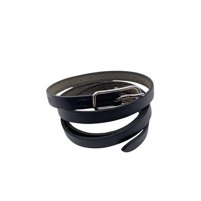 Ceinture Hermes Hapi 4 Quad Tour en cuir noir avec boucle en palladium - Photo 1/4
