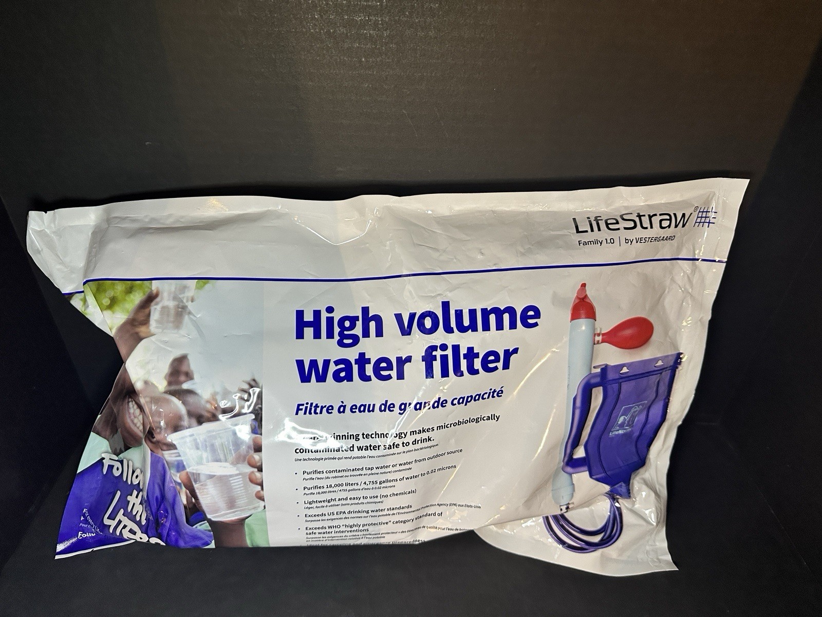 New! LifeStraw Family 1.0 High Volume Water Filter for Hikin