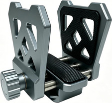 CNC Aluminum Rifle Shooting Tripod Clamp with 1/4"  3/8" Screw Holes, Dual Jaw