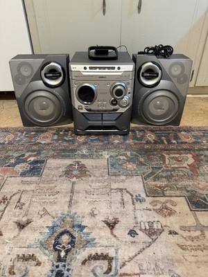PHILIPS FWM575 Compact Stereo Speaker System WMA/MP3/3CD Dual Tape Mini Hi-Fi