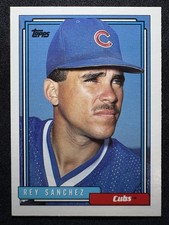 1992 Topps Traded #98T Rey Sanchez Chicago Cubs Baseball Card Rookie RC. rookie card picture