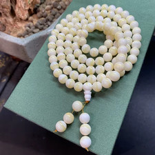 8mm Nature Sea Giant Clam Bead Necklace Pray Rosary Bangle Organic Gem 108 Bead*