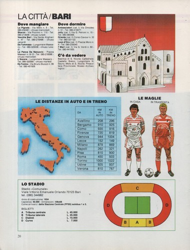 GUERIN SPORTIVO SERIE A 1985/86 2 FOGLI CALCIO ITALIA BARI - RETRO AVELLINO - Foto 3 di 4