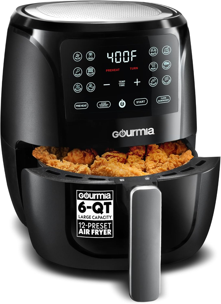 6QT Digital Air Fryer with 12 Presets & Fryforce Technology for Guided Cooking