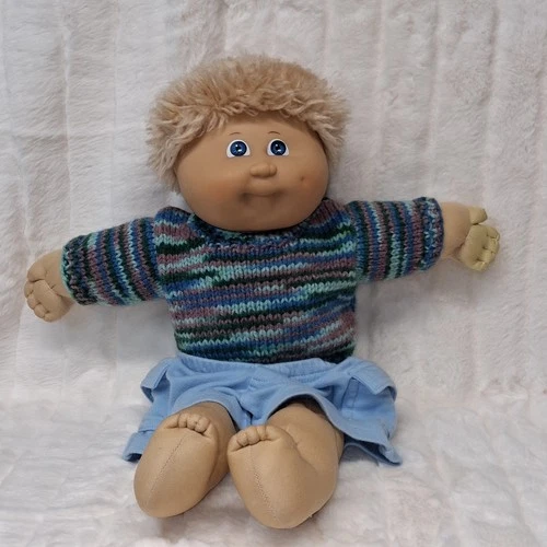 Vintage Jesmar Spain Cabbage Patch Kid Doll Mold 3 Fuzzy Blonde Hair Blue Eyes